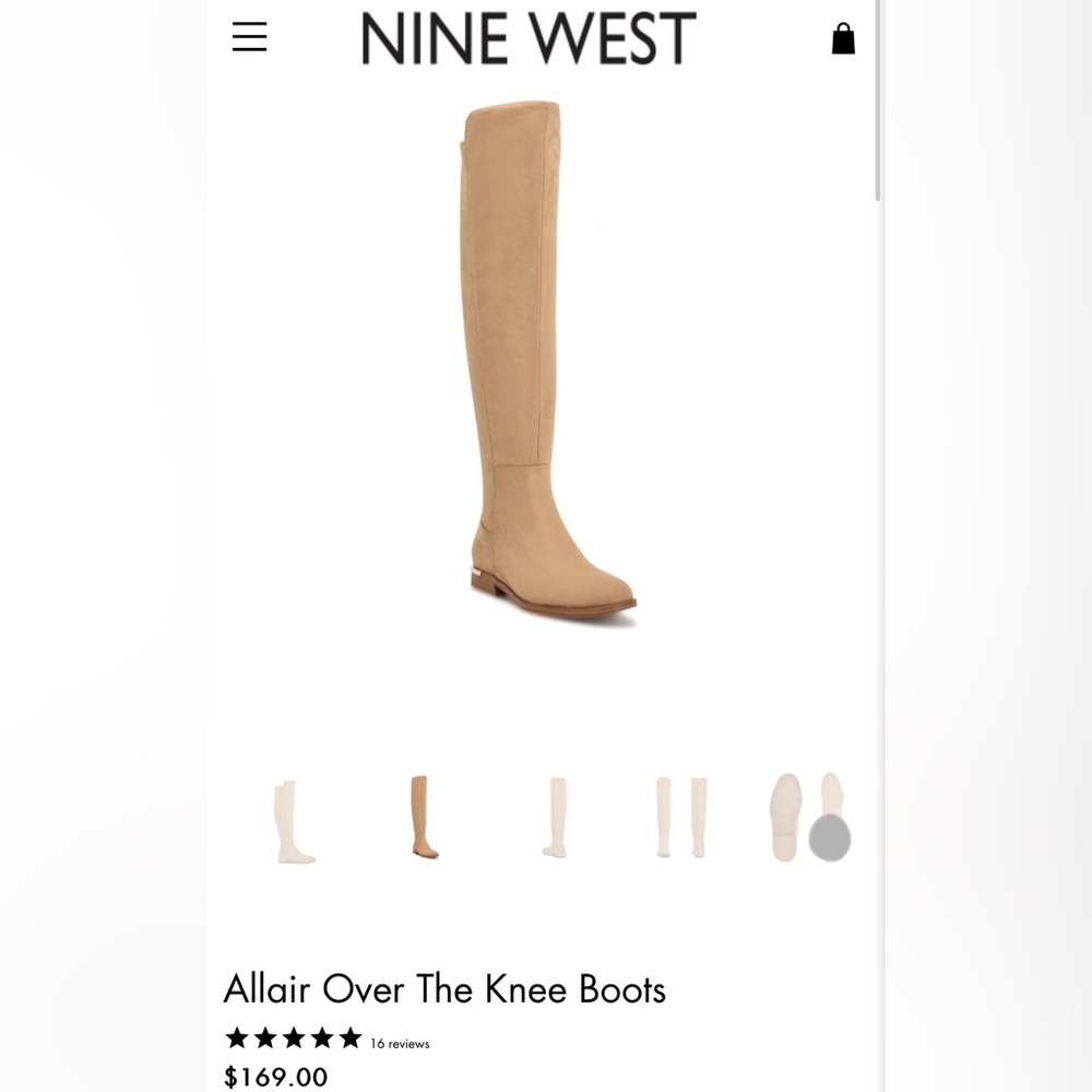 Women’s Nine West Allair Over The Knee Boots Size 9 M Tan Suede